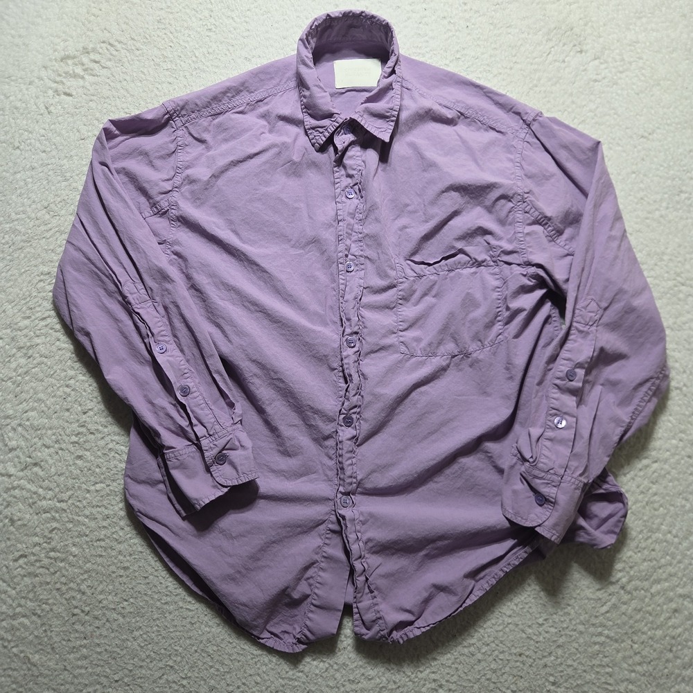 Citizens Of Humanity Shirt Mens Small Purple Solid Long Sleeve Button Up Casual